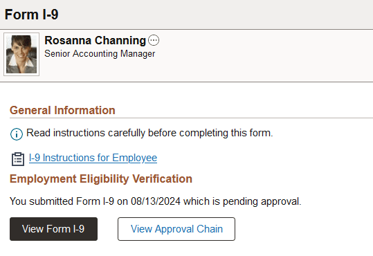 Form I-9 page when submitted and approvals is required