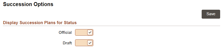 Configure Employee Snapshot - Succession Options page