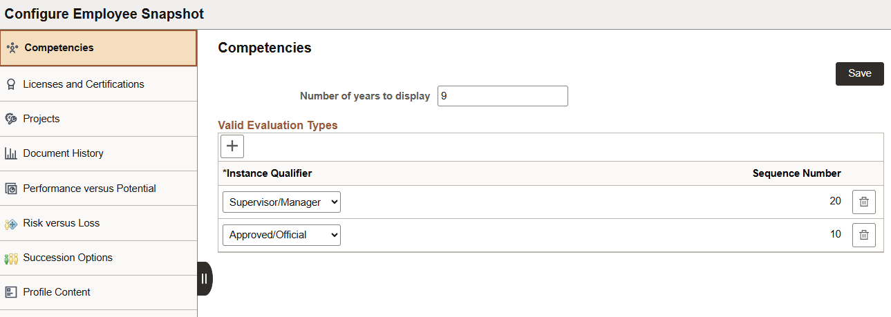 (Tablet) Configure Employee Snapshot page layout using a large form factor device