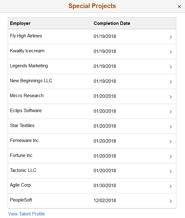 Special Projects page