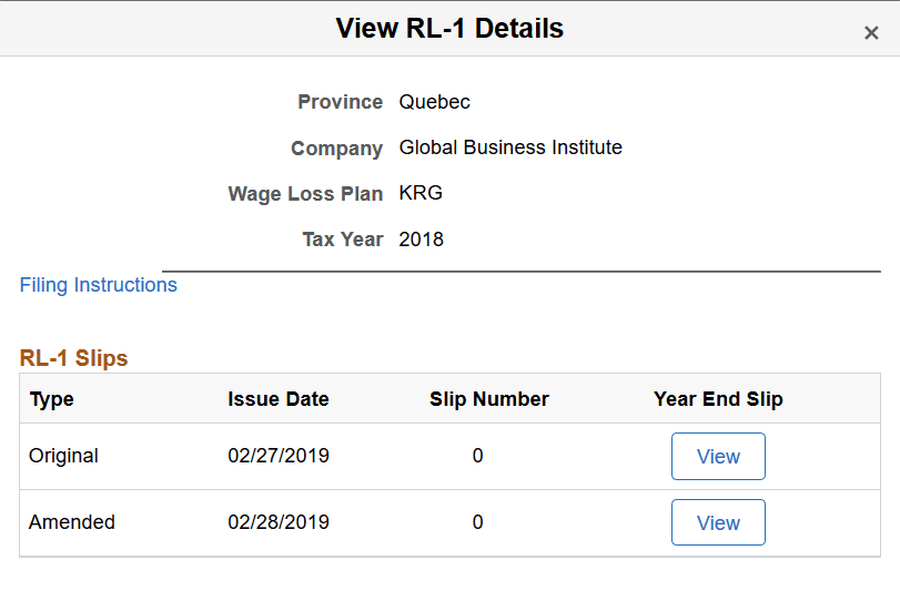View RL-1 Details page