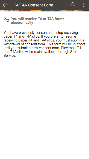 (Smartphone) T4/T4A Consent Form page (submission confirmation)