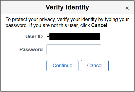 Verify Identity page