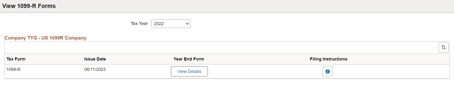 View 1099-R Forms page