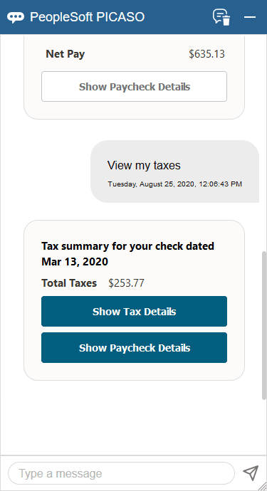 Example of paycheck-related inquiries (4 of 4)