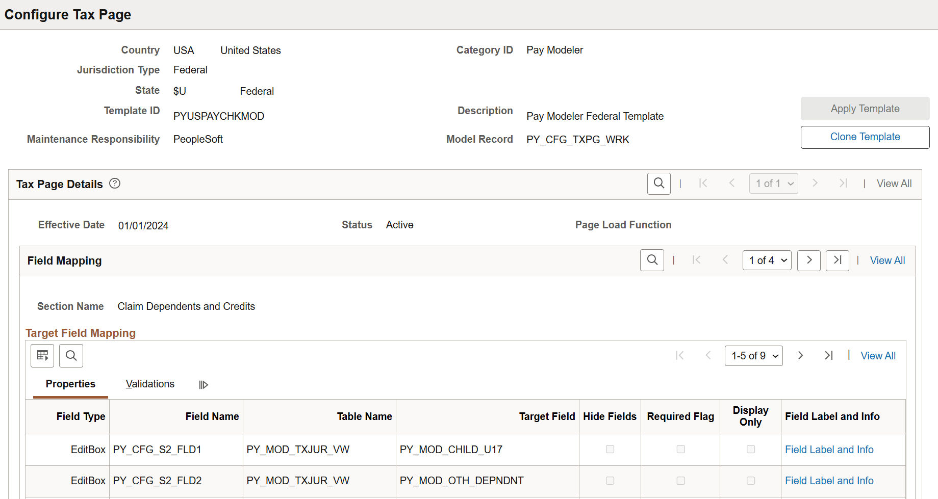 Configure Tax Page page