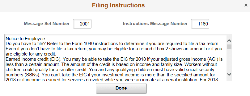 Filing Instructions Page
