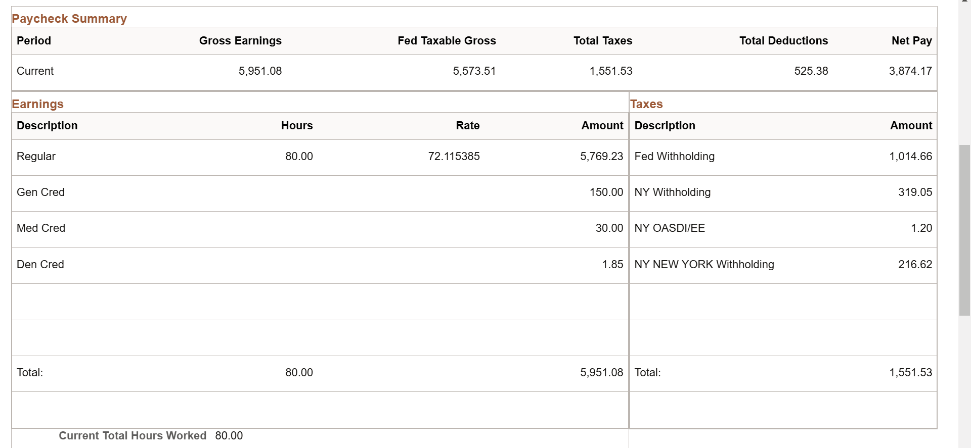 (Laptop) View Paycheck page (2 of 4)