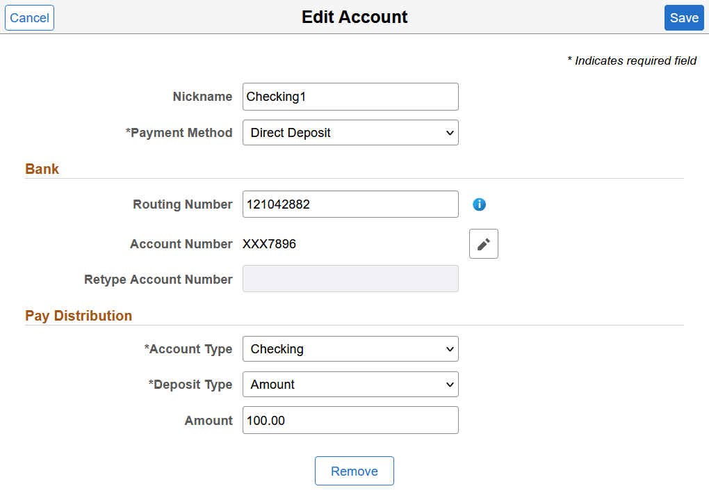 (Desktop) Edit Account page for USA
