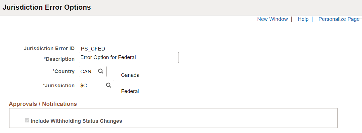 (CAN) Jurisdiction Error Options page