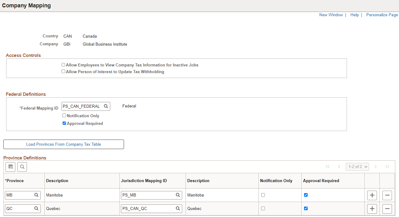 (CAN) Company Mapping page