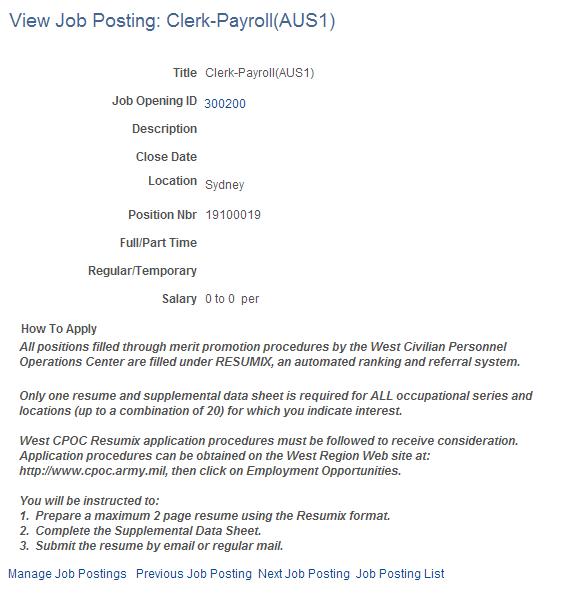 View Job Posting page