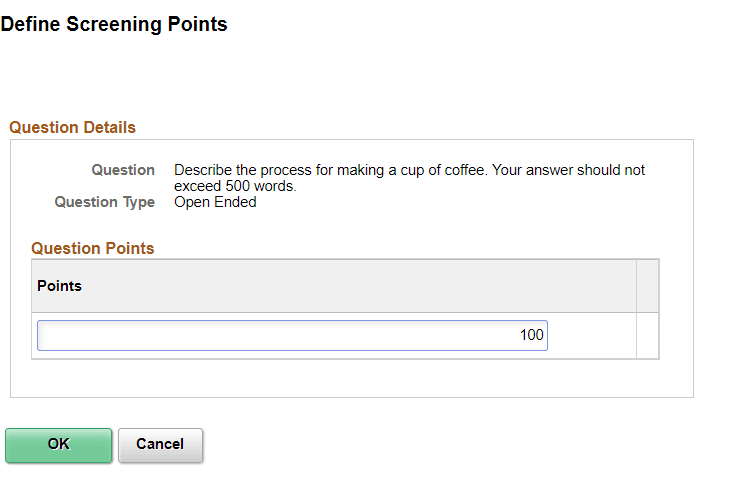 Define Screening Points page (open-ended question)