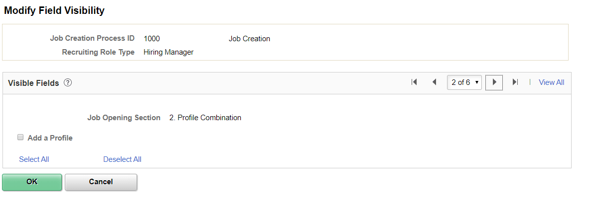 Configure Field Visibility page (2 of 3)