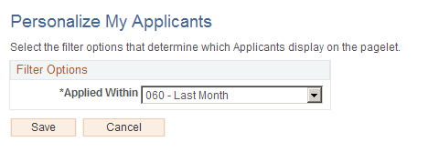 Personalize My Applicants page