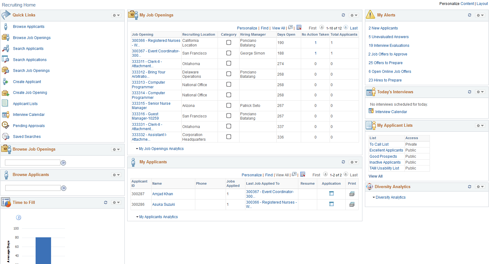 Recruiting Home page