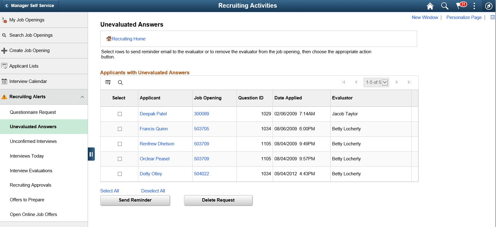 Hiring Manager - Recruiting Alerts