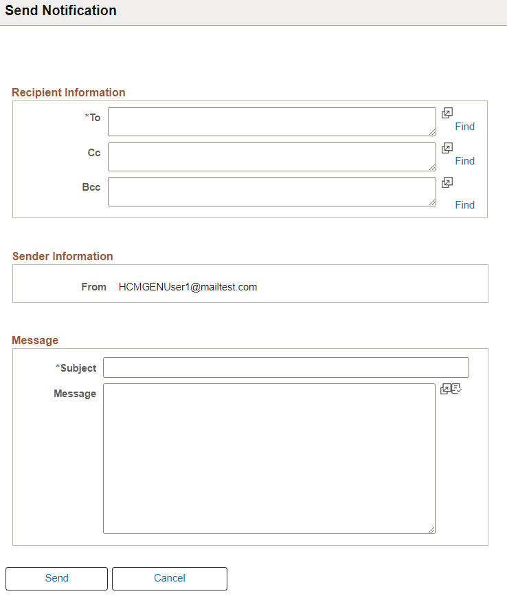 Send Notification Page