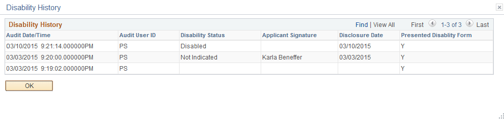 Disability History page
