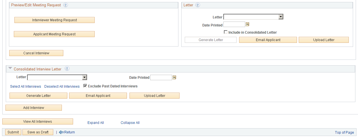 Interview Schedule page (3 of 3)