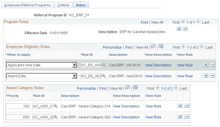 Employee Referral Program - Rules page