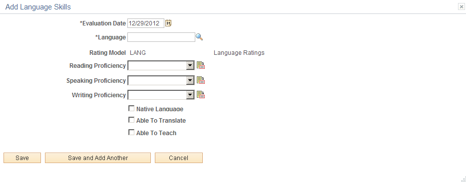 Example 2: Language Skills page