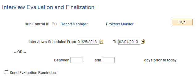 Interview Evaluation and Finalization page