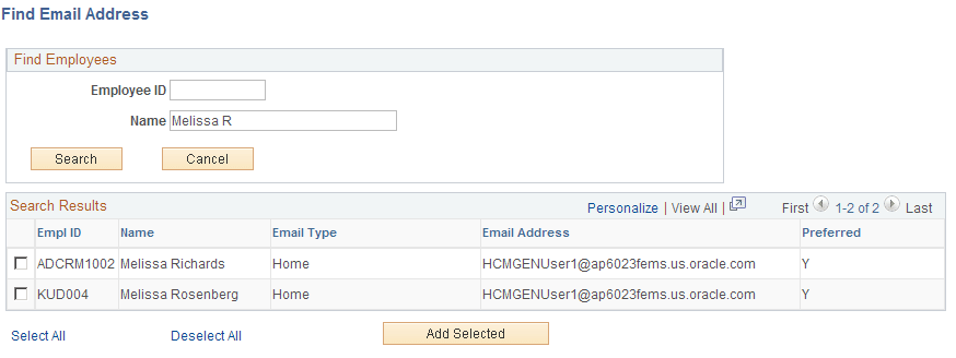 Find Email Address page