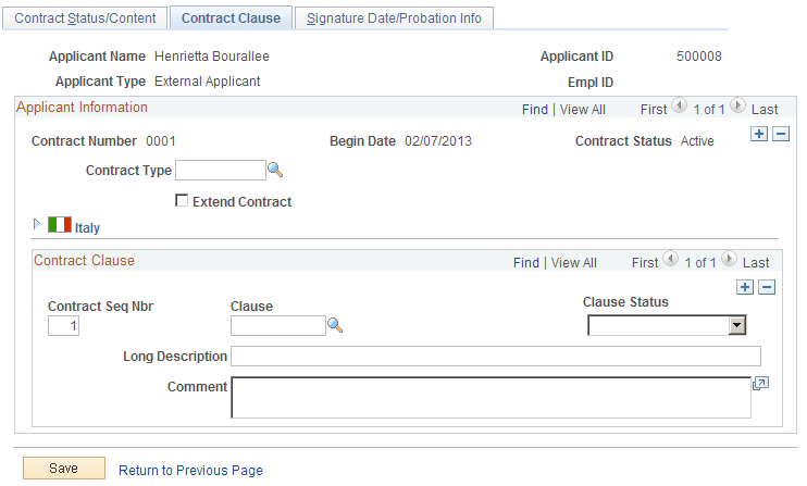 Contract Clause page