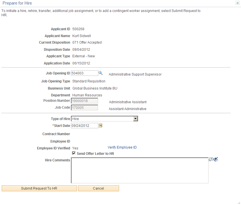 Prepare For Hire page