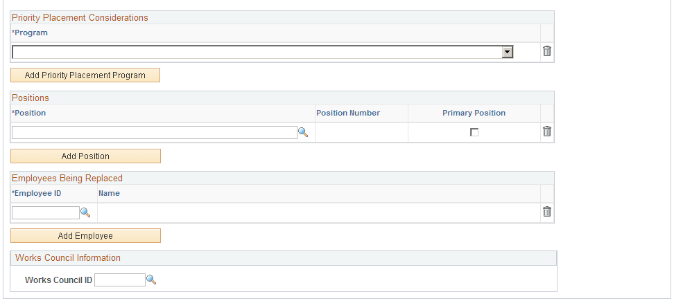 Job Opening page: Opening Information section (3 of 3)