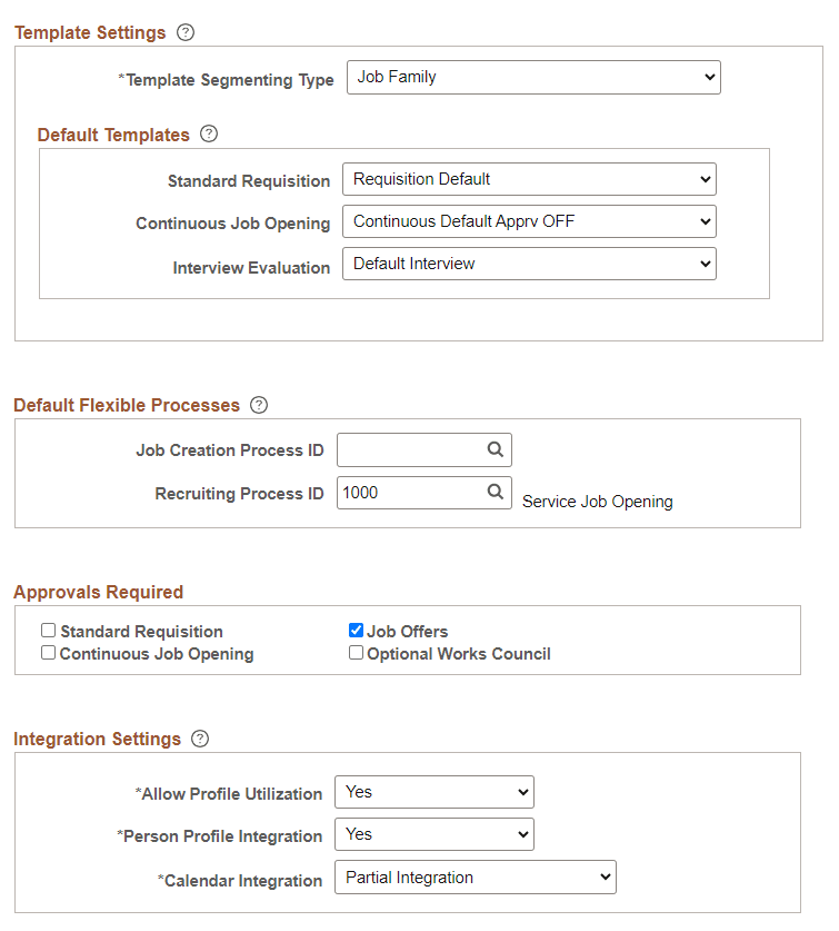 Recruiting Installation - General Tab