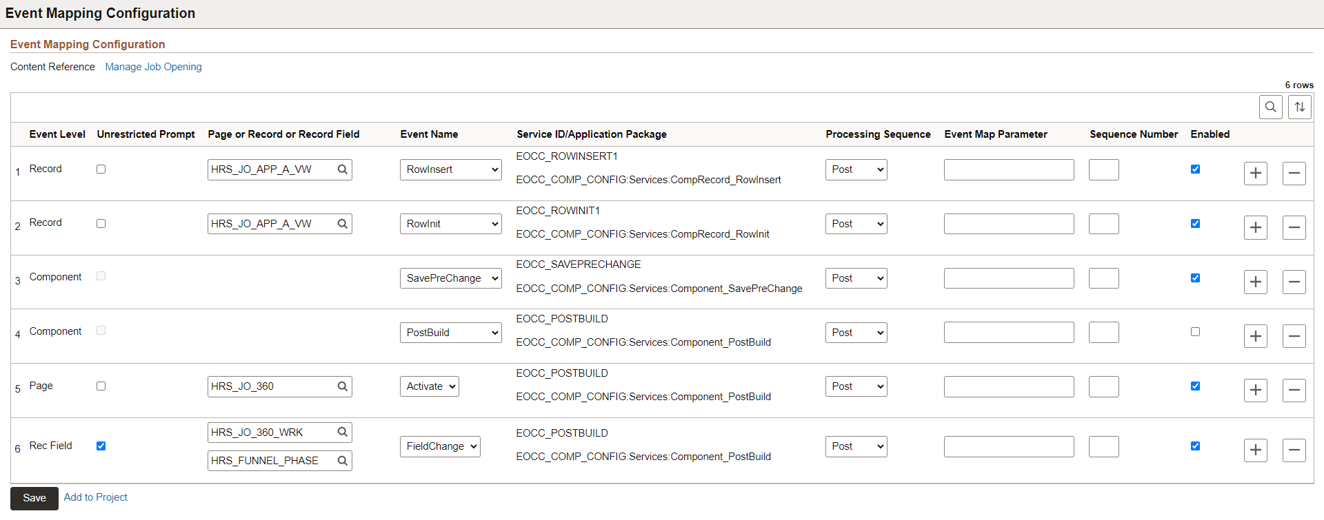 Event Mapping Configuration