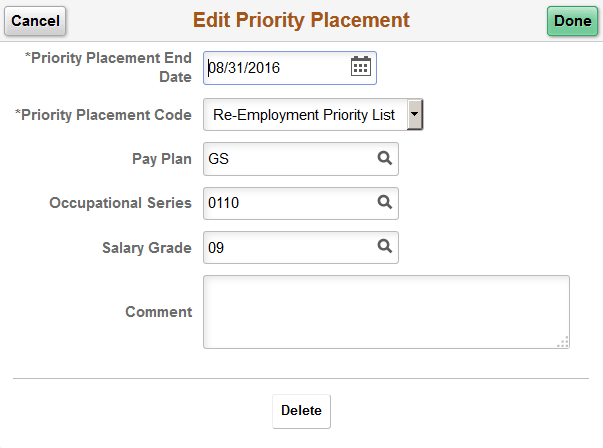 Edit Priority Placement page (fluid)