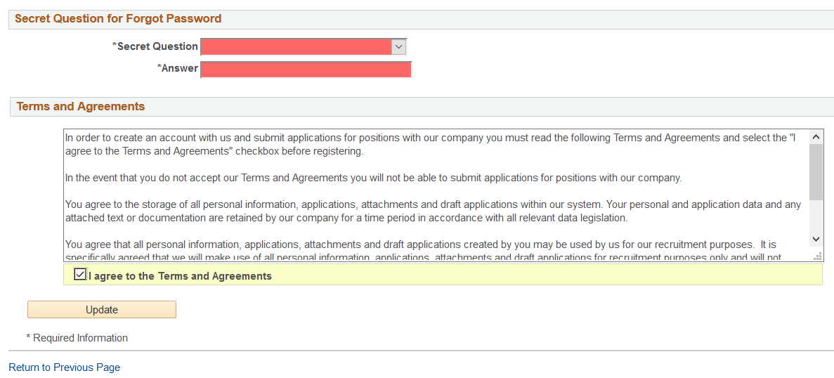 Registration Update page (2 of 2)
