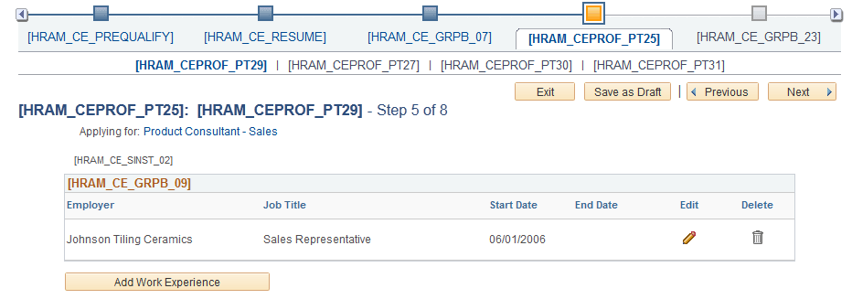 Candidate Gateway application step in Text ID display mode