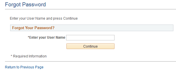 Forgot Password page - secret question active, step 1