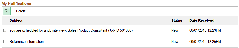 My Notifications with select mode enabled