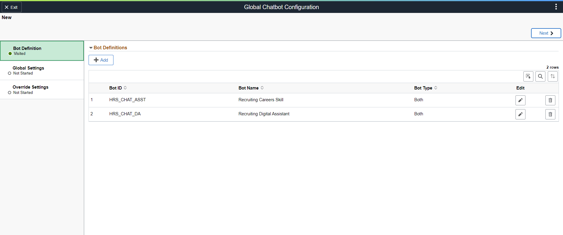 Bot Definition - Recruiting Digital Assistant