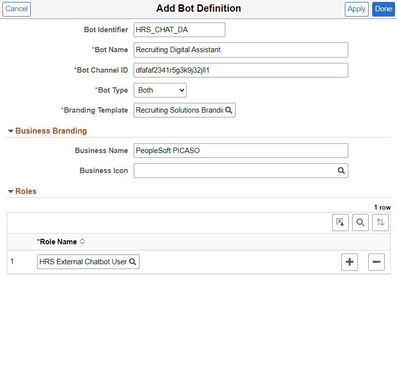 Add Bot Definition - Recruiting Digital Assistant