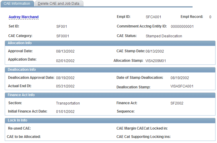 CAE Information page