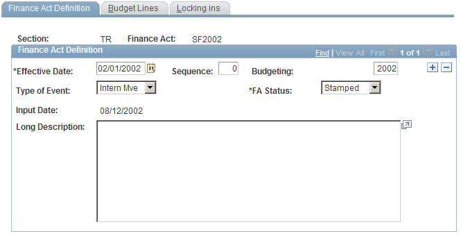 Finance Act Definition page