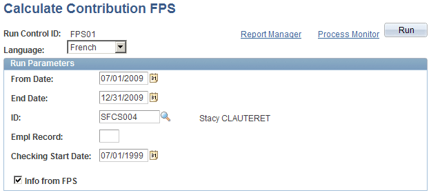 Calculate Contribution FPS page