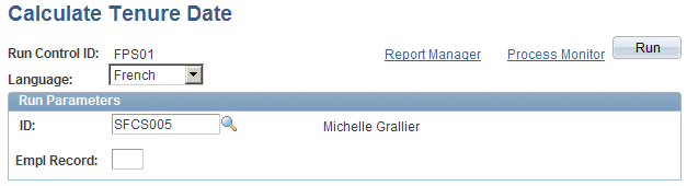 Calculate Tenure Date page