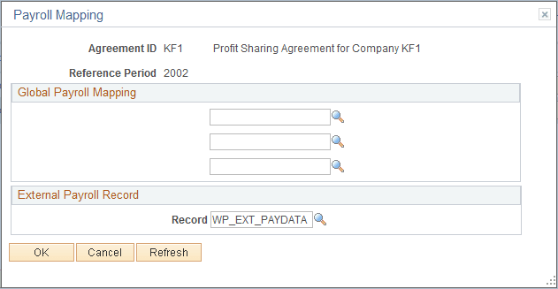 Payroll Mapping page