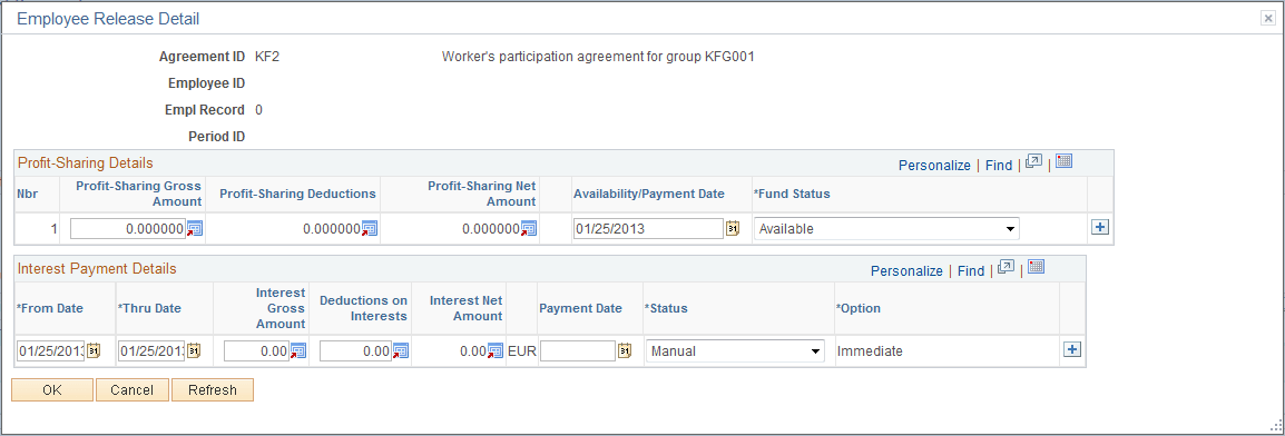 Employee Release Detail page