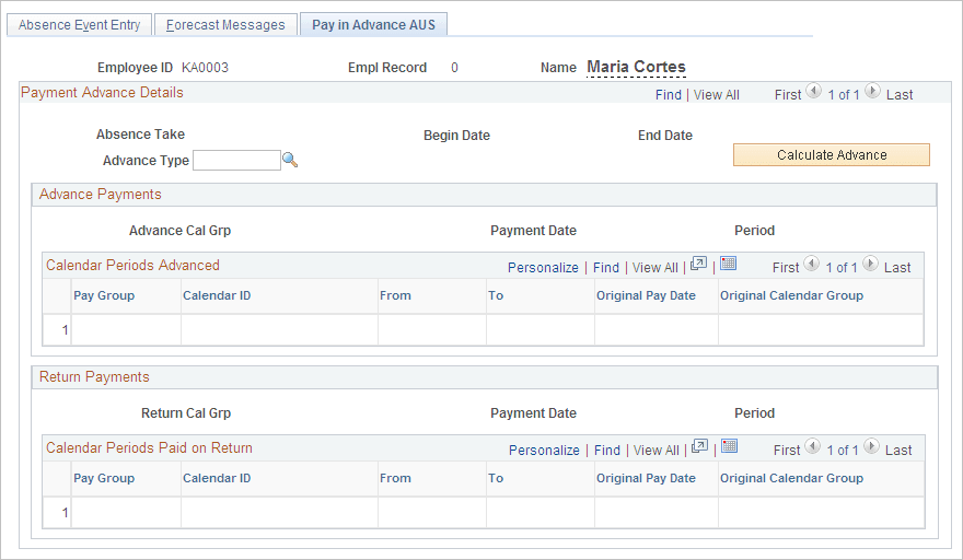 Pay in Advance AUS page