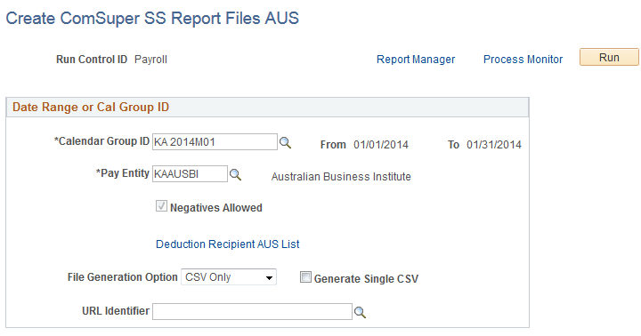 Create ComSuper SS Report Files - CSV format