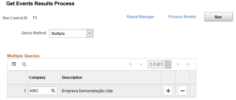 Get Events Results Process page