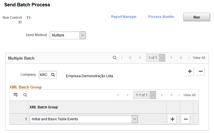 Send Batch Process page